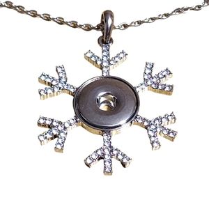 Snowflake Snap Necklace 18mm Snap Snowflake Necklace Snowflake Pendant Snap